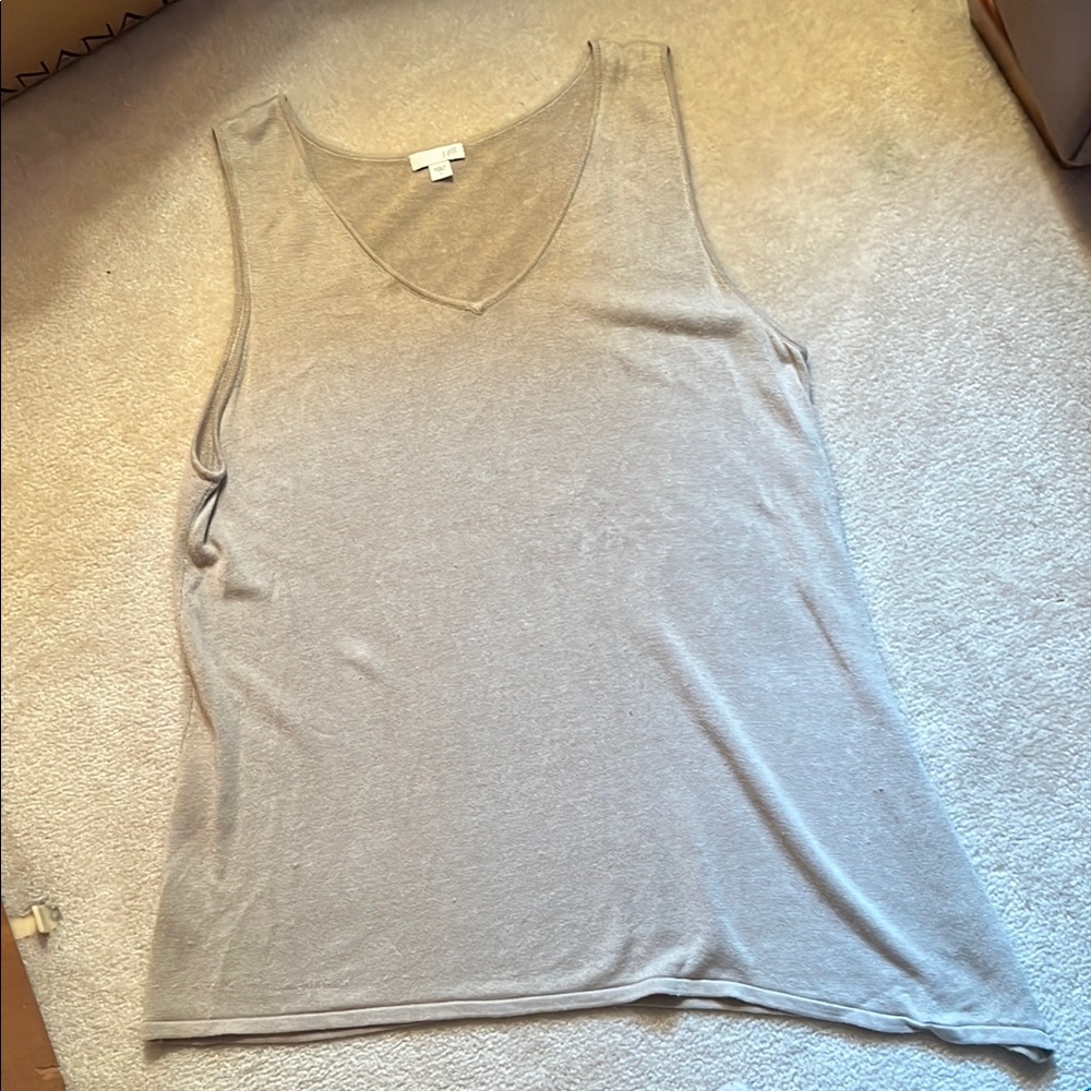J. Jill light taupe Sleeveless asymmetrical Tank Top sz L